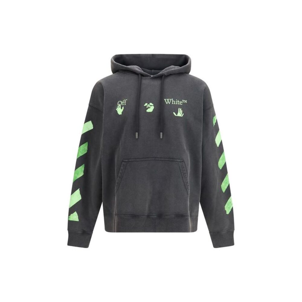 Off-White Gray Cotton Men's Sweatshirt